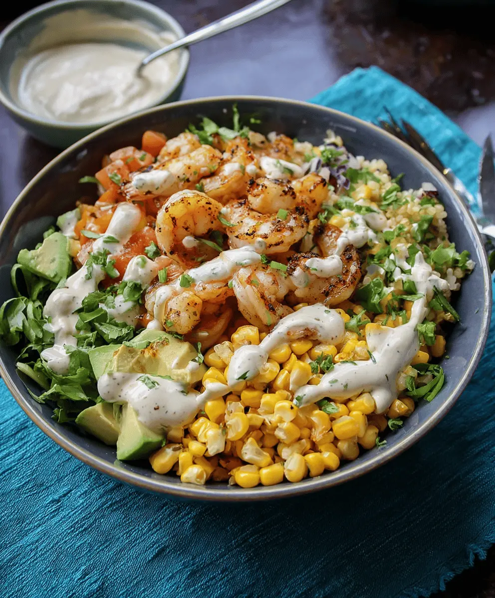 Grilled Shrimp Bowl with Avocado and Fresh Corn Salsa