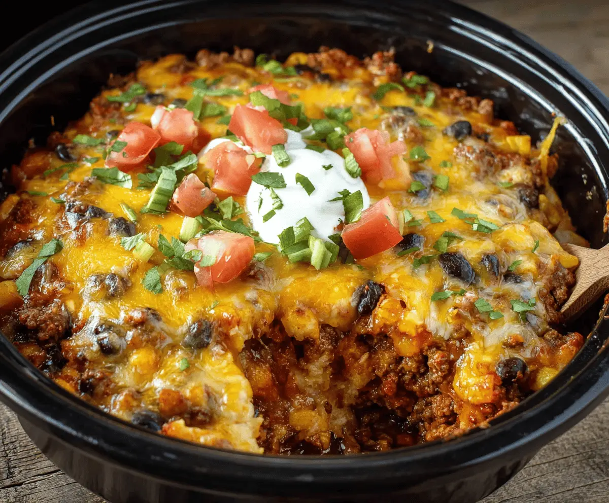 Easy Crockpot Taco Casserole Recipe