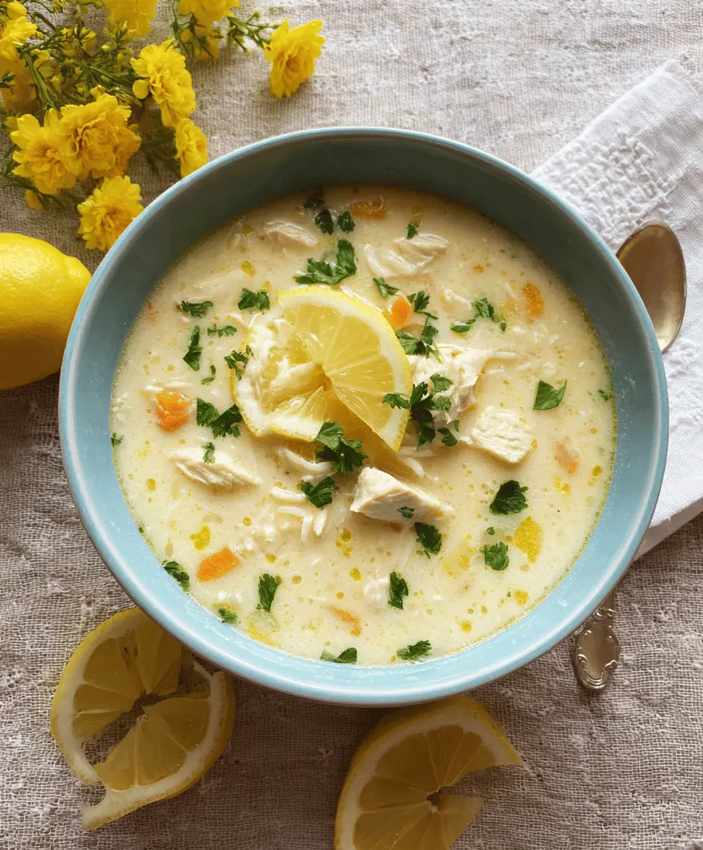 Creamy Avgolemono Greek Lemon Chicken Soup Recipe
