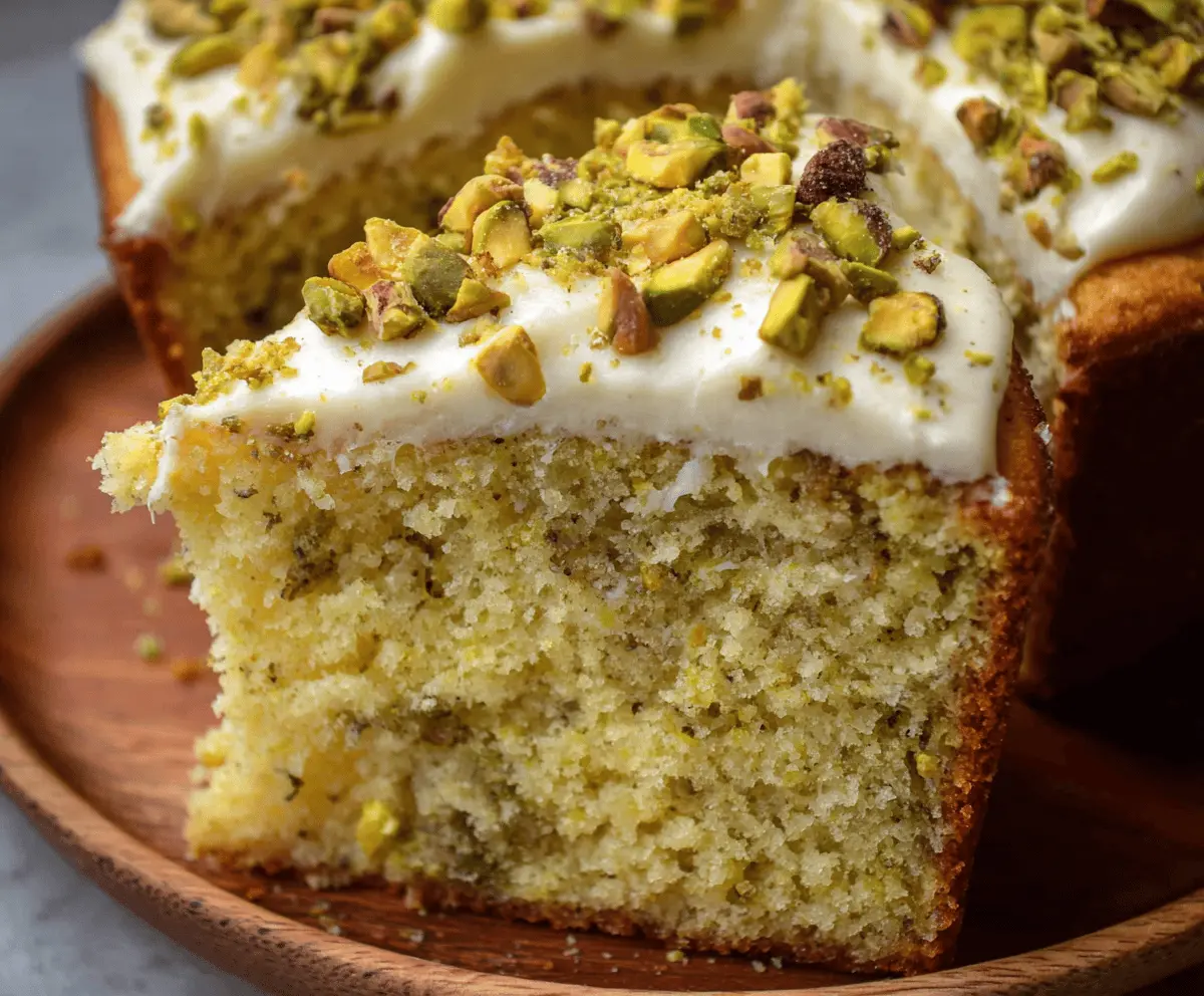 Moist Pistachio Cake Recipe With Creamy Frosting