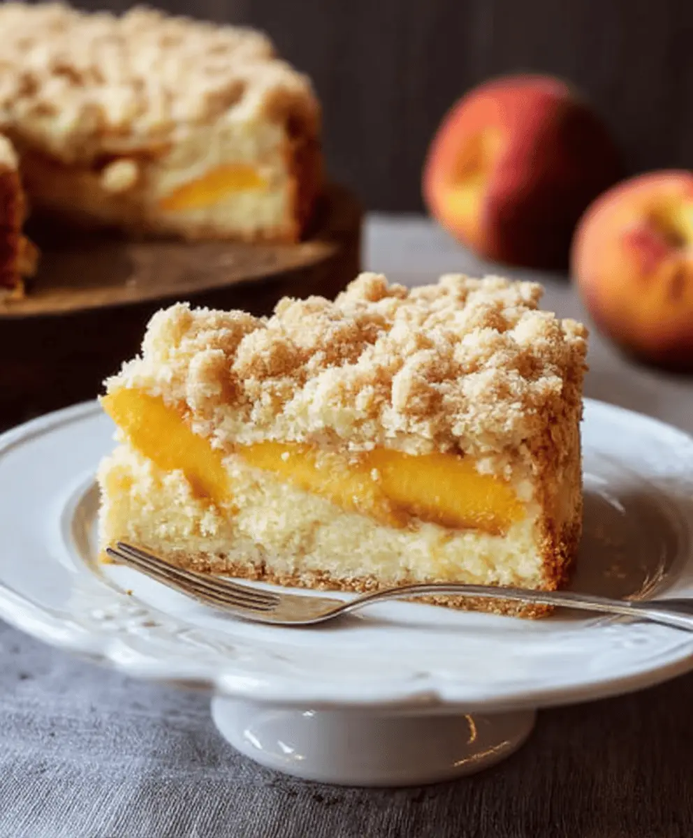 Easy Italian Peach Crumb Cake Recipe