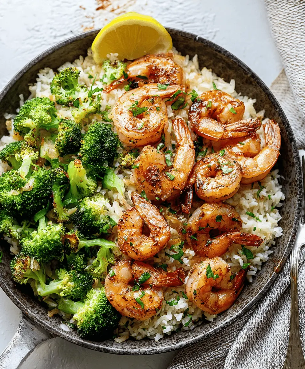 Garlic Butter Shrimp with Easy Broccoli Rice