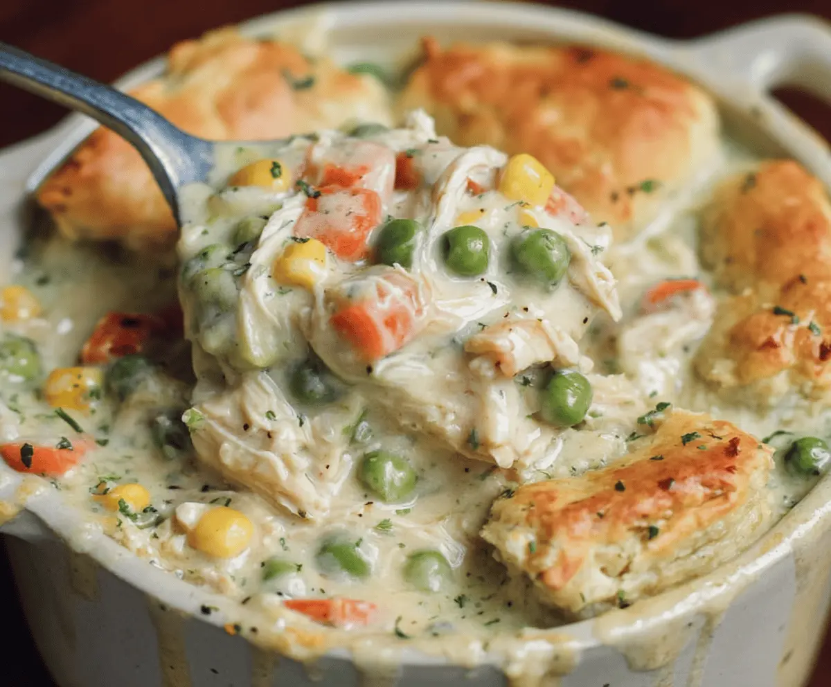 Healthy One-Pot Crustless Chicken Pot Pie