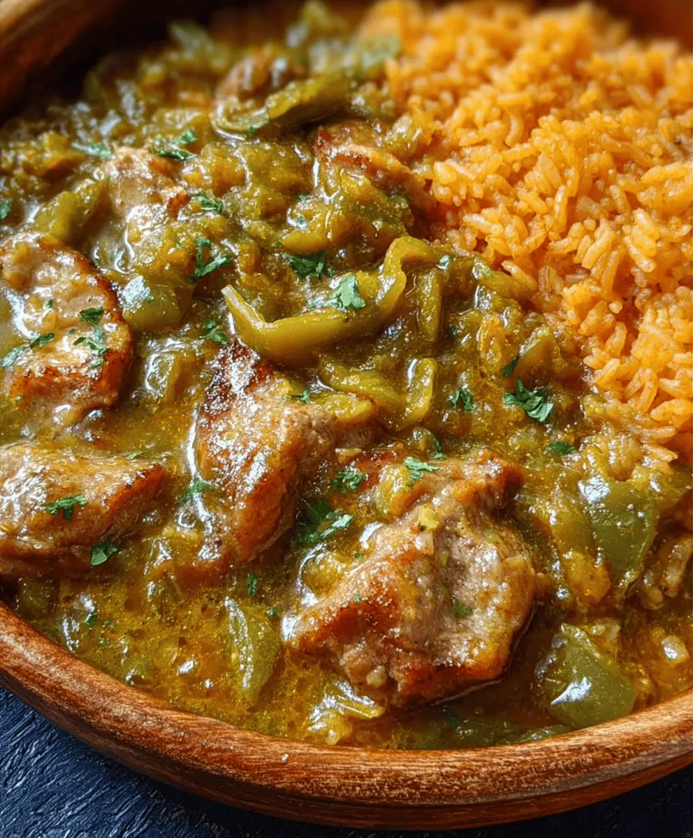 Grandma's Classic Chili Verde with Spanish Rice