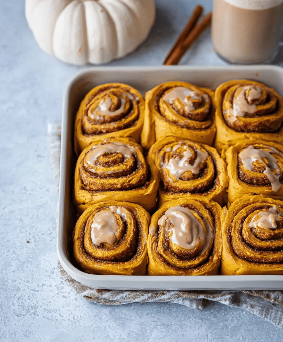 Soft Pumpkin Cinnamon Rolls with Coffee Maple Frosting