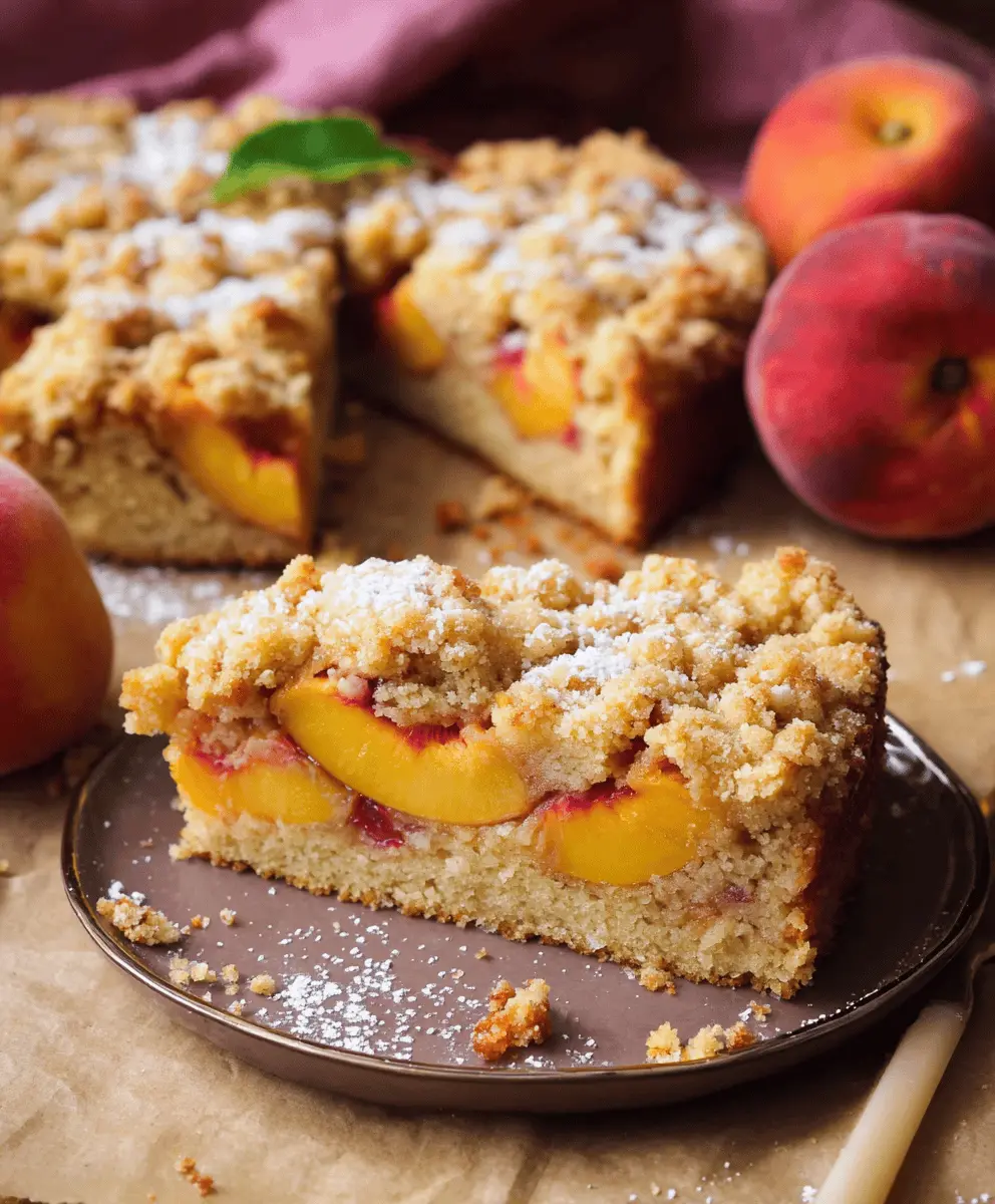 Easy Southern Peach Crumb Cake Recipe