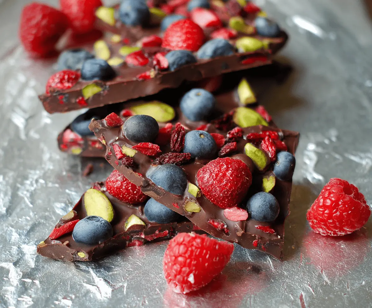 Easy 4-Ingredient Chocolate Berry Bark Recipe