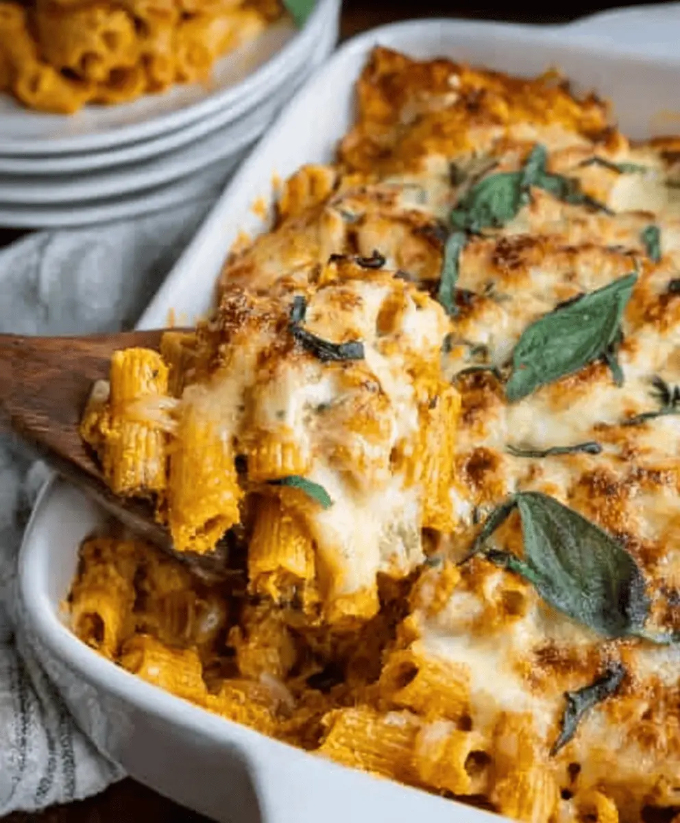 Creamy Cheesy Pumpkin Ricotta Pasta Bake