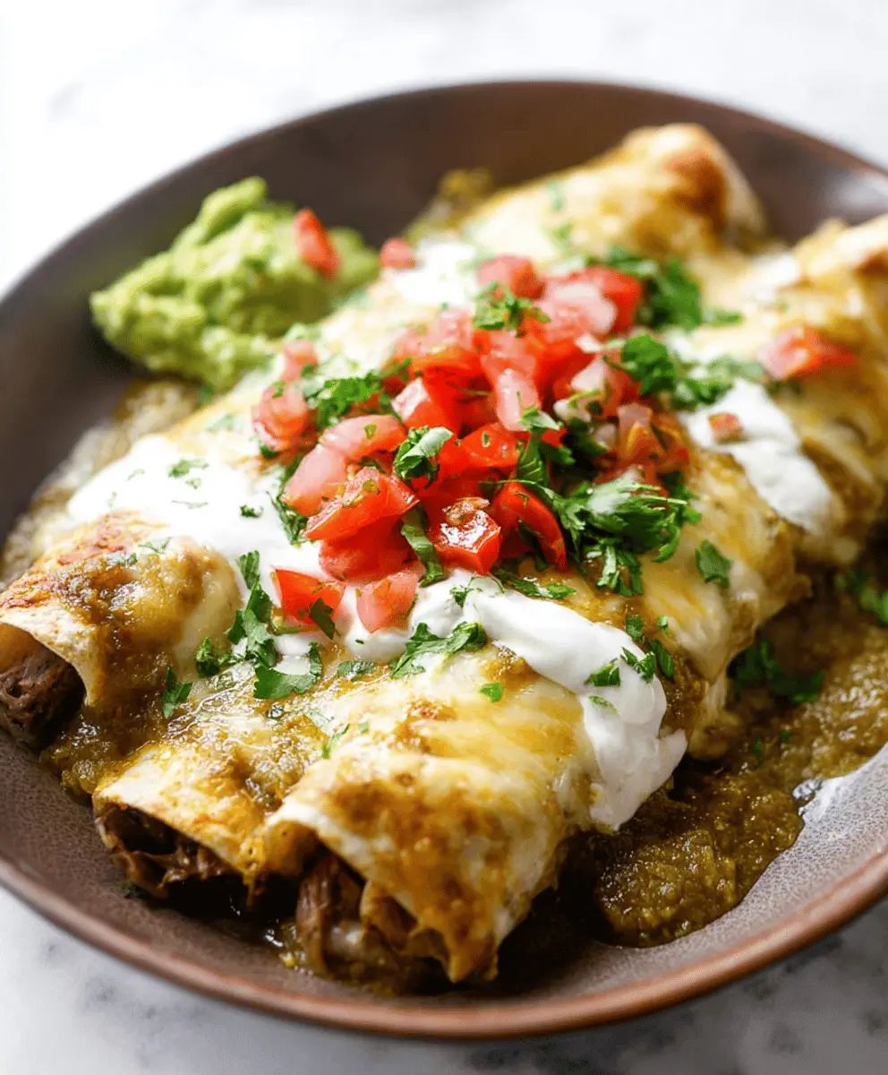 Easy Pork Enchiladas in Tangy Salsa Verde