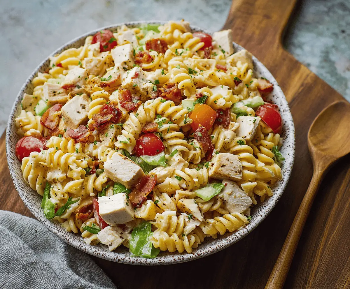Creamy Chicken Club Pasta Salad Recipe