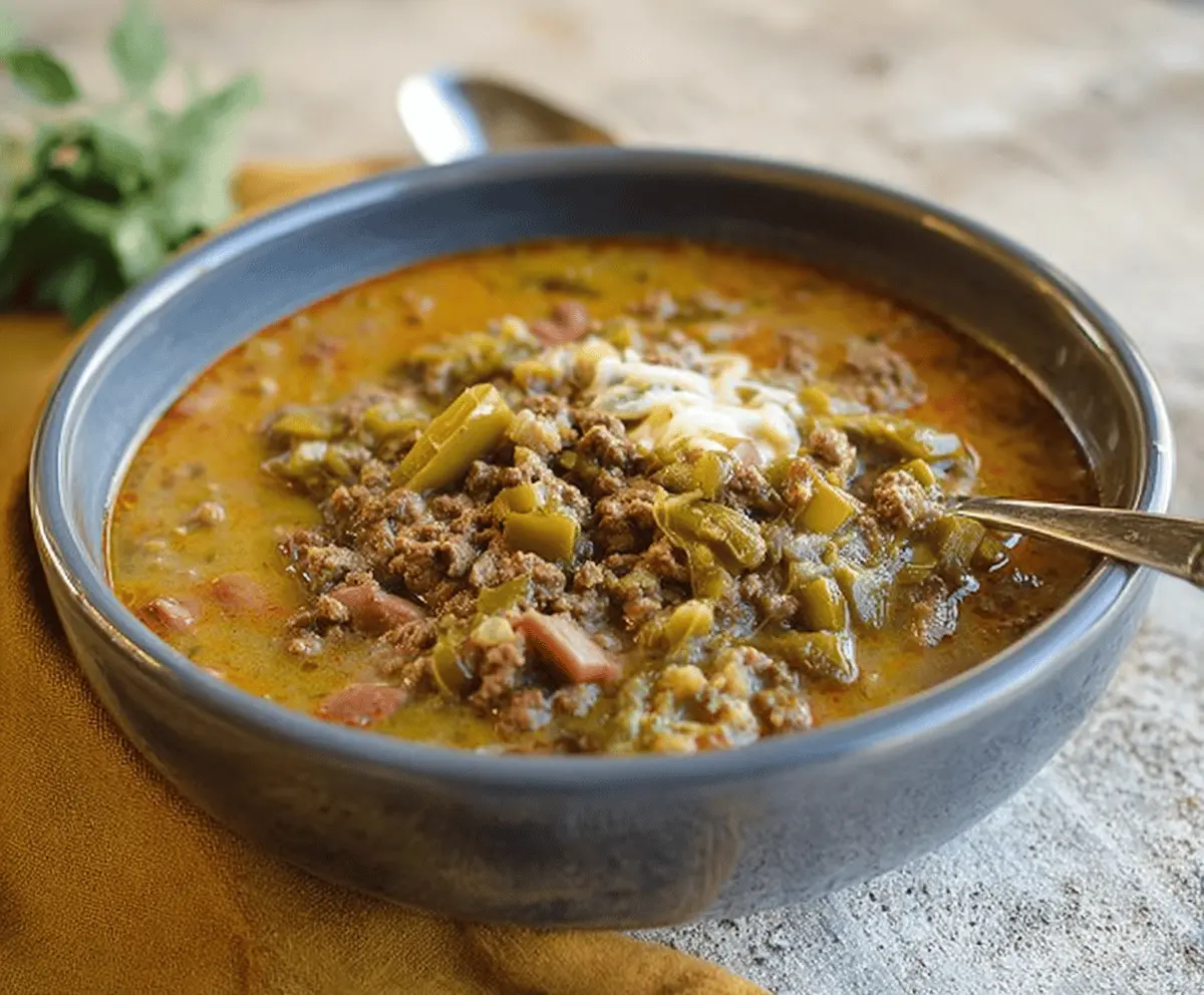 Easy Hatch Green Chile Stew With Ground Beef