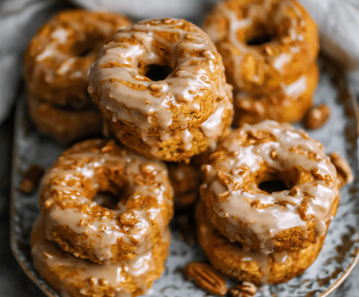Easy Baked Pumpkin Donuts with Maple Glaze