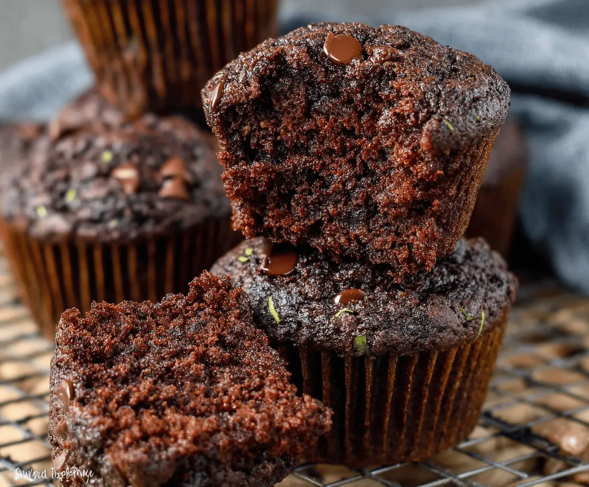 Easy Moist Chocolate Zucchini Muffins Recipe