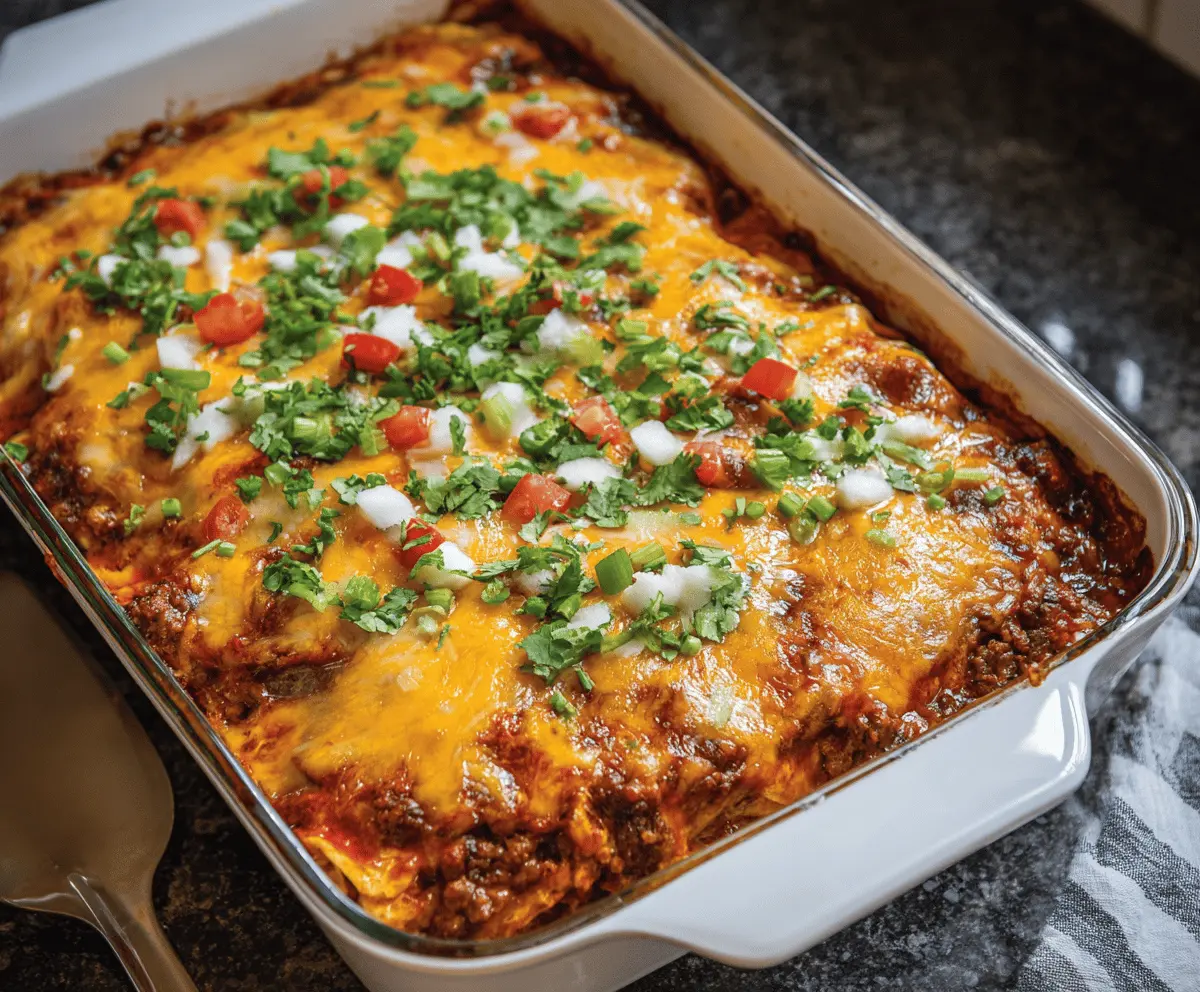 Amazing Beef Enchilada Casserole