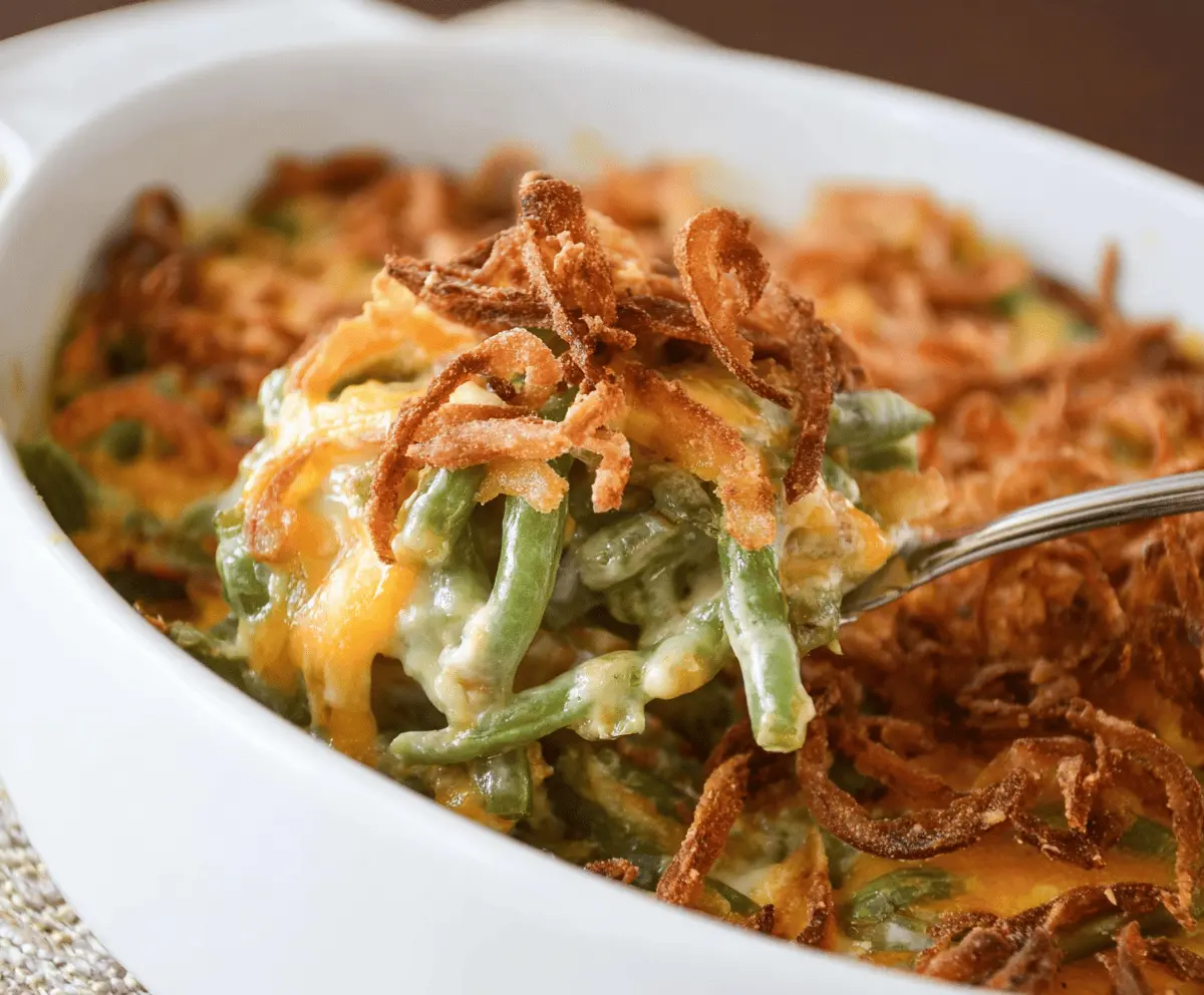 Cheesy Green Bean Casserole Side Dish