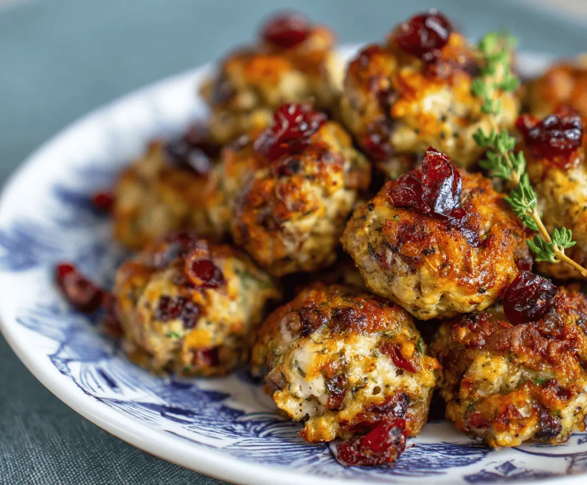 Cranberry Turkey Stuffing Balls