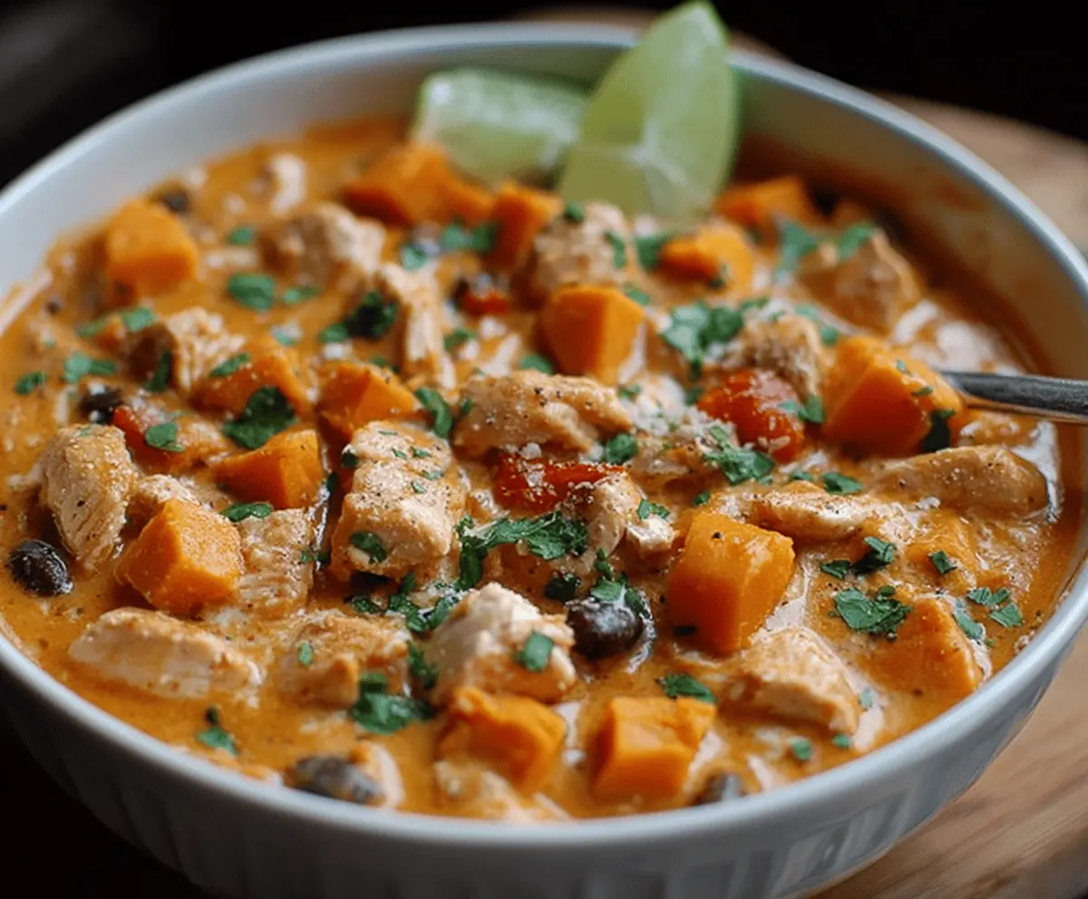 Cream Cheese Chicken Chili With Sweet Potato