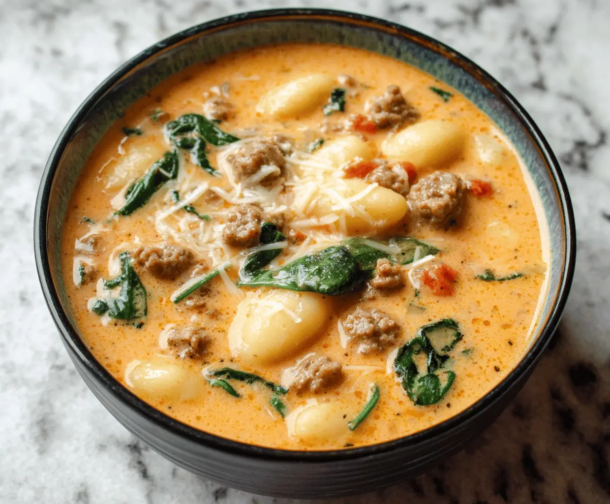 Creamy Italian Sausage Gnocchi Soup