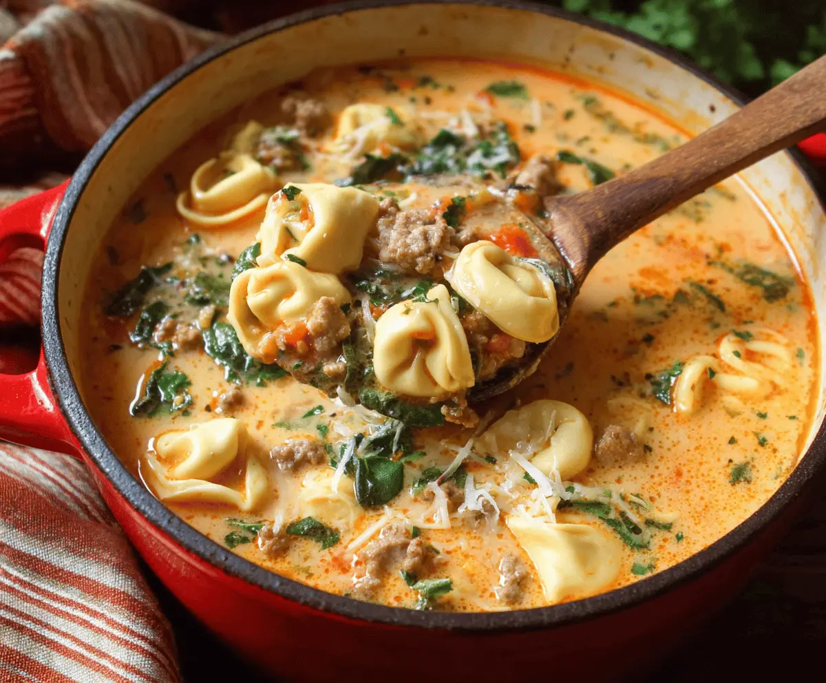 Creamy Sausage Tortellini Soup