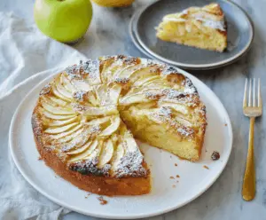 Delicious Easy Torta di Mele — Moist Italian Apple Cake with golden crust and sliced apples, perfect for dessert or tea time