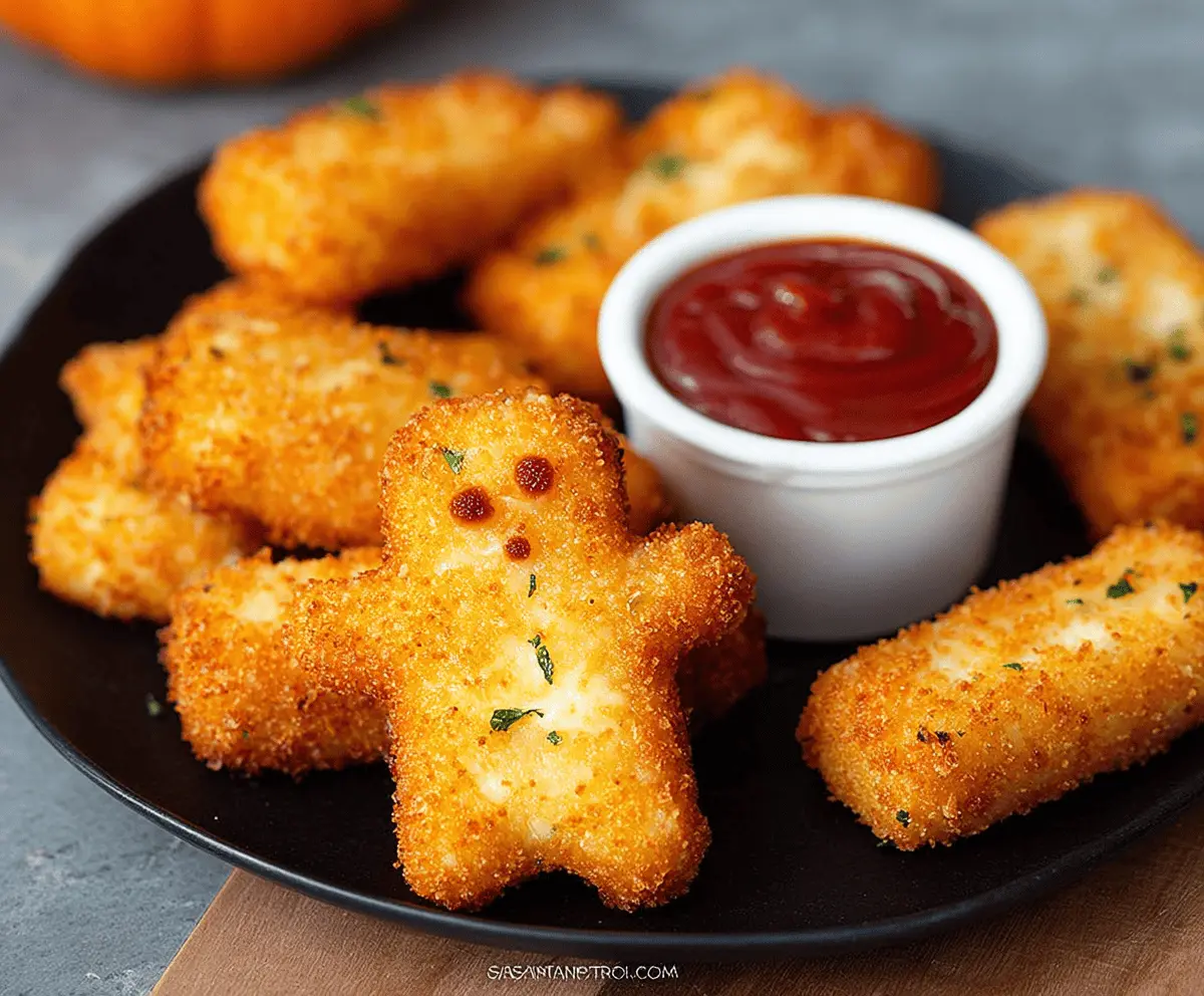 Ghost Shaped Mozzarella Sticks