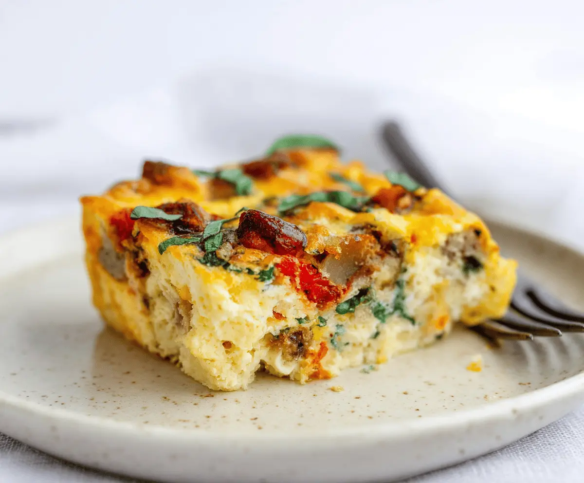 Creamy cottage cheese and egg bake, perfect for meal prep with healthy ingredients and a golden, baked finish