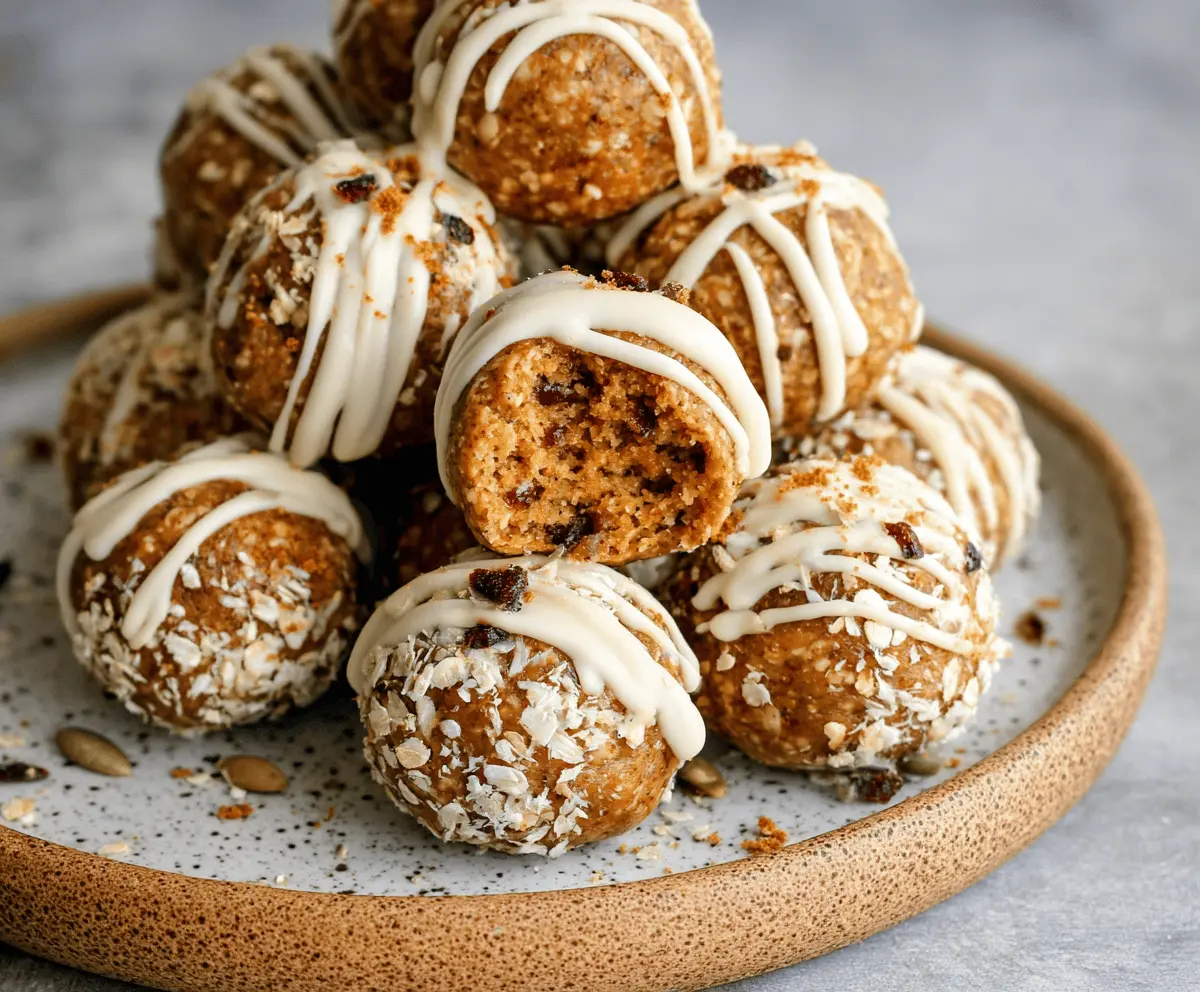 Delicious No-Bake Pumpkin Pie Energy Balls with cinnamon and fall spices on a white plate, perfect for healthy snacking