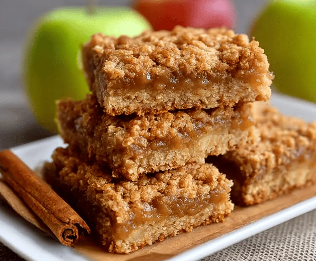 The Chewiest Apple Cinnamon Oatmeal Bars