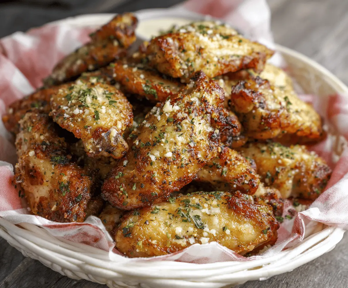 Air Fryer Buttery Parmesan Garlic Wings