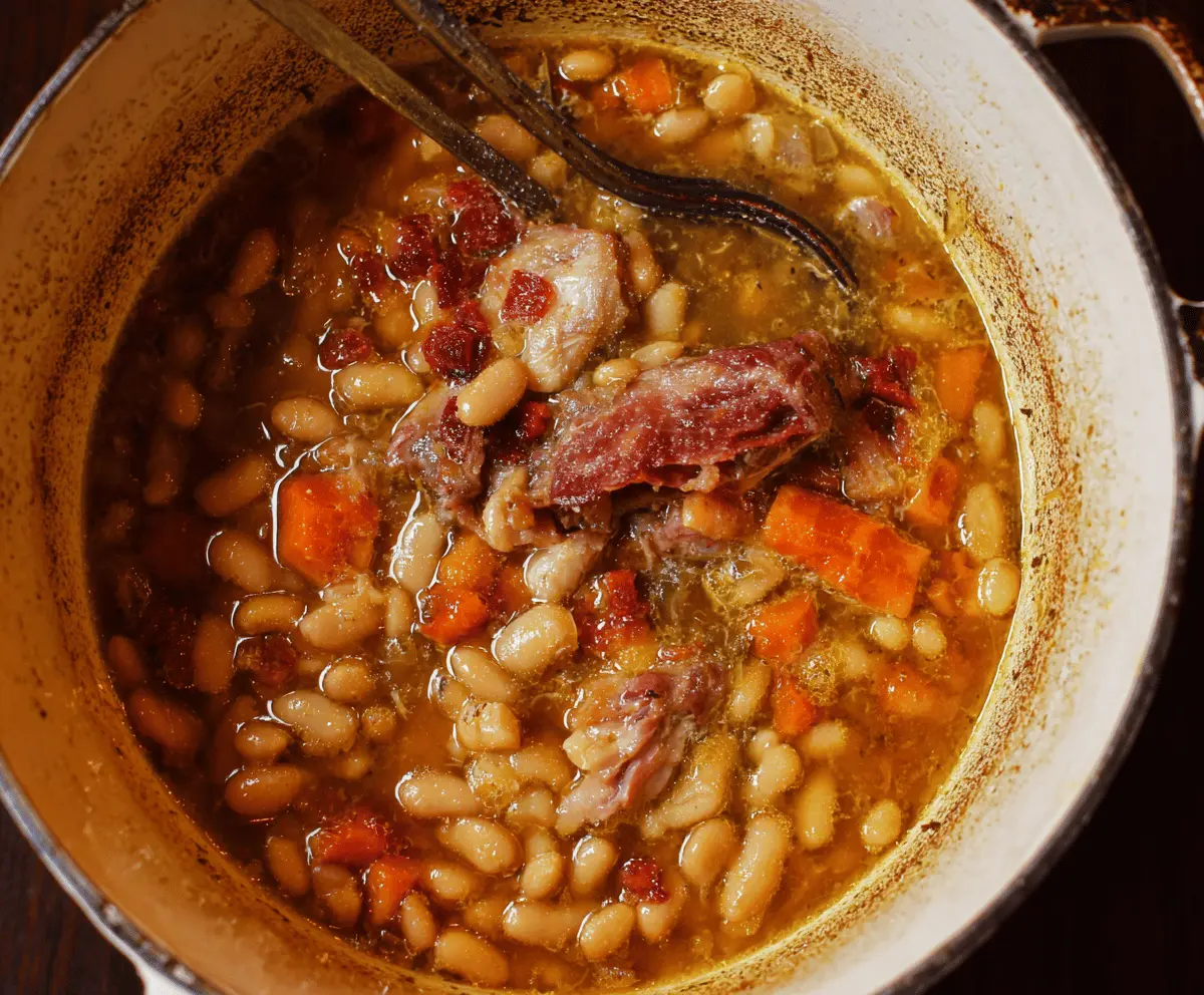 Beans Cooked with Ham Hocks