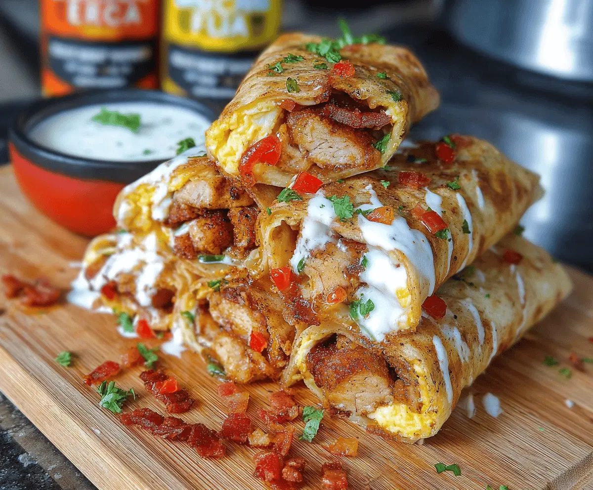 Cajun Chicken Bacon Ranch Egg Wraps