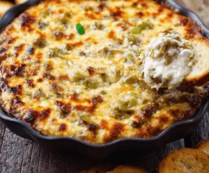 Creamy and flavorful cheesy Hatch green chile dip served in a bowl, perfect for dipping tortilla chips or vegetables