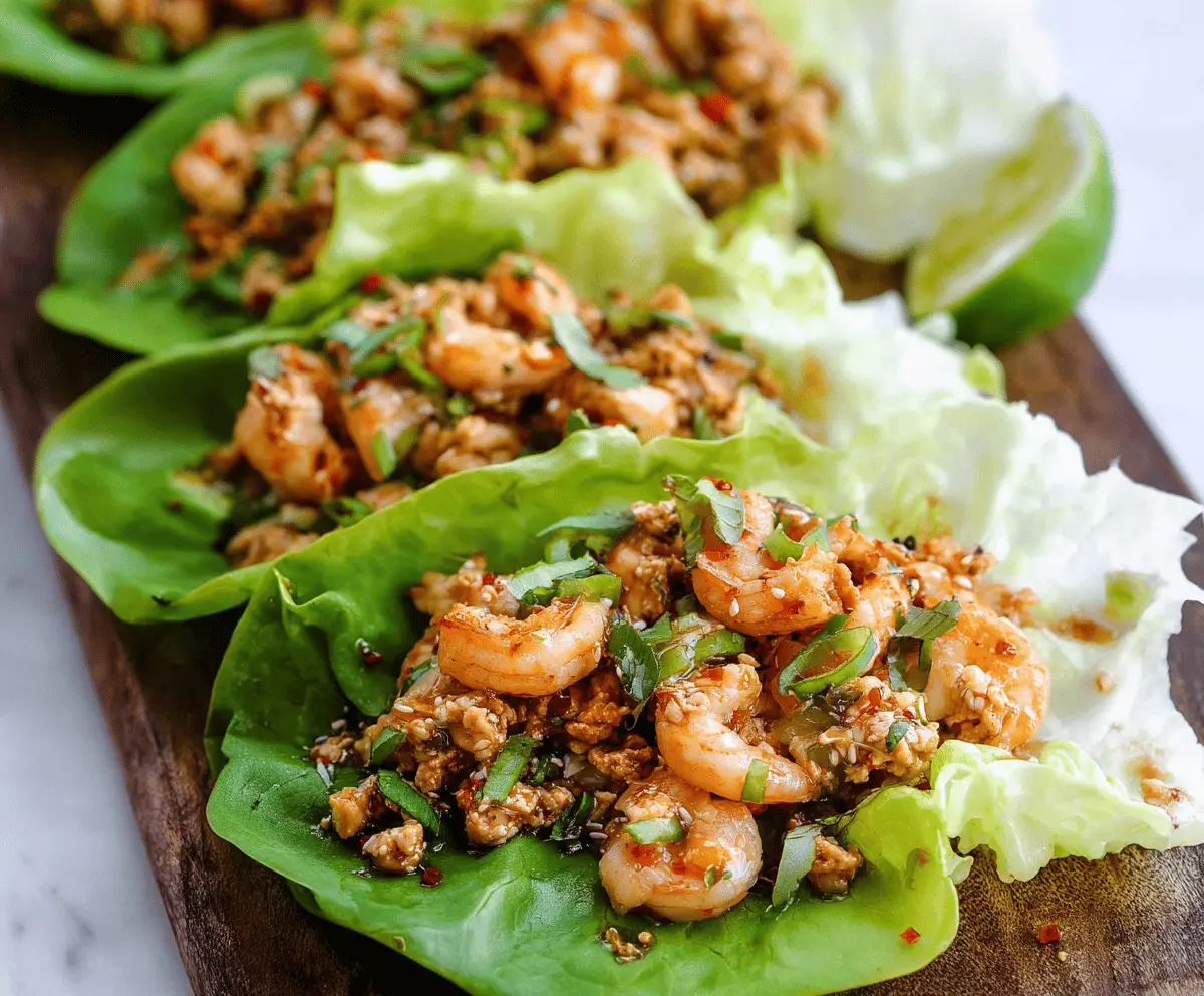 Chicken + Shrimp Lettuce Wraps