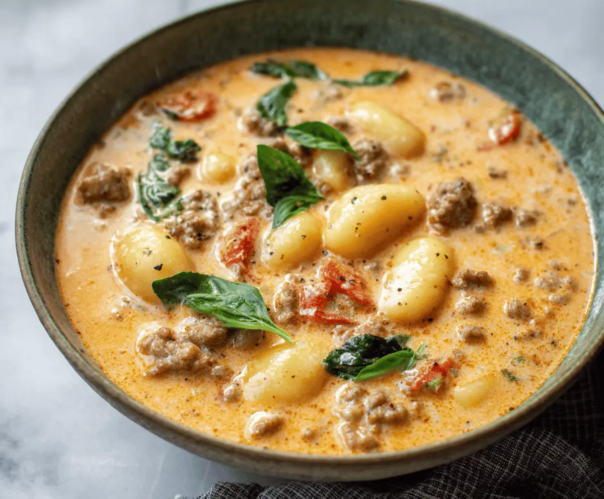 Creamy Italian Sausage Gnocchi Soup