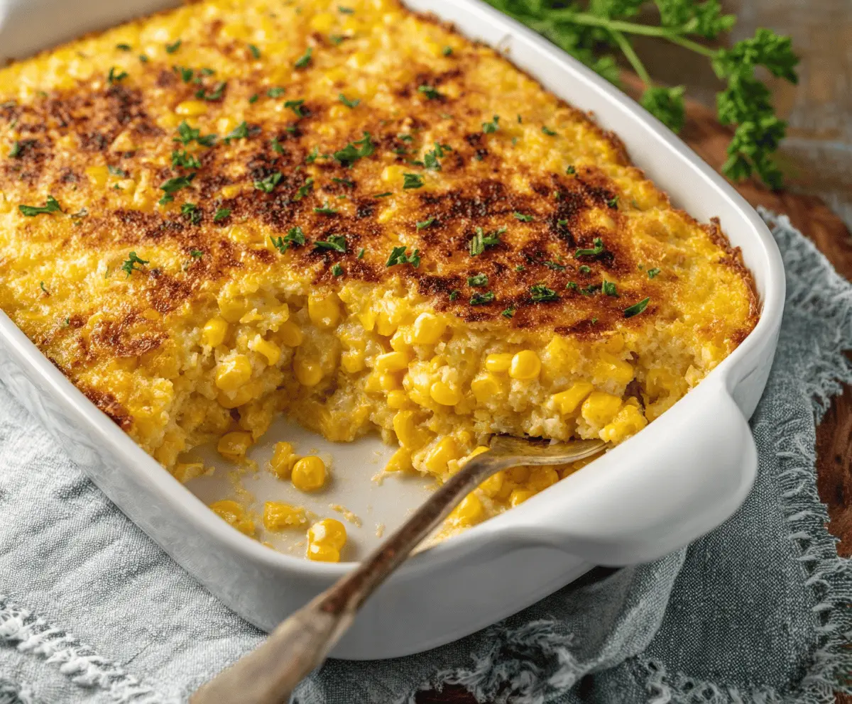 Easy Creamy Corn Casserole Recipe for Thanksgiving Dinner