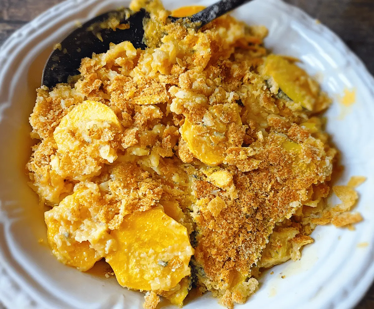 Easy Slow Cooker Squash Casserole With Ritz Crackers