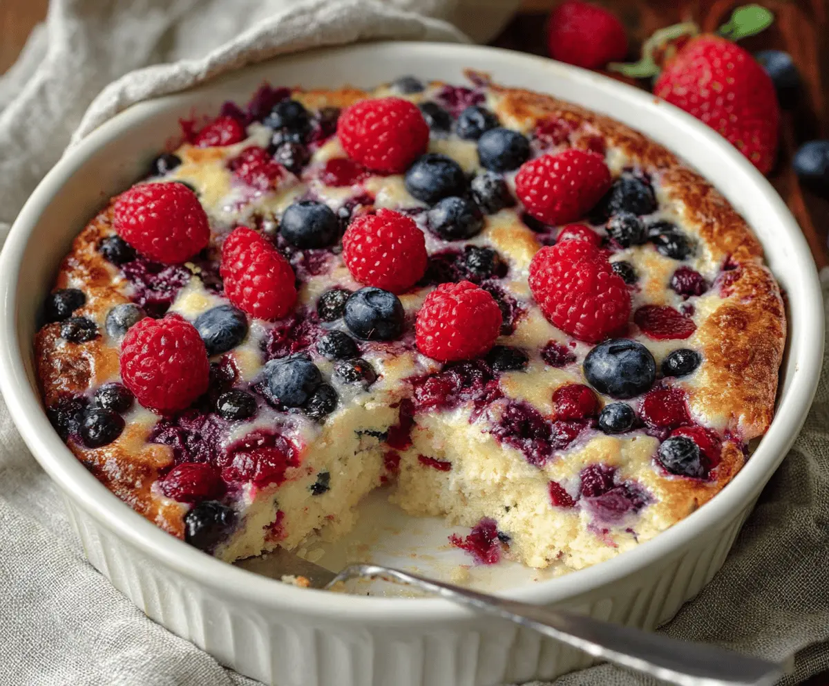 High Protein Triple Berry Bake