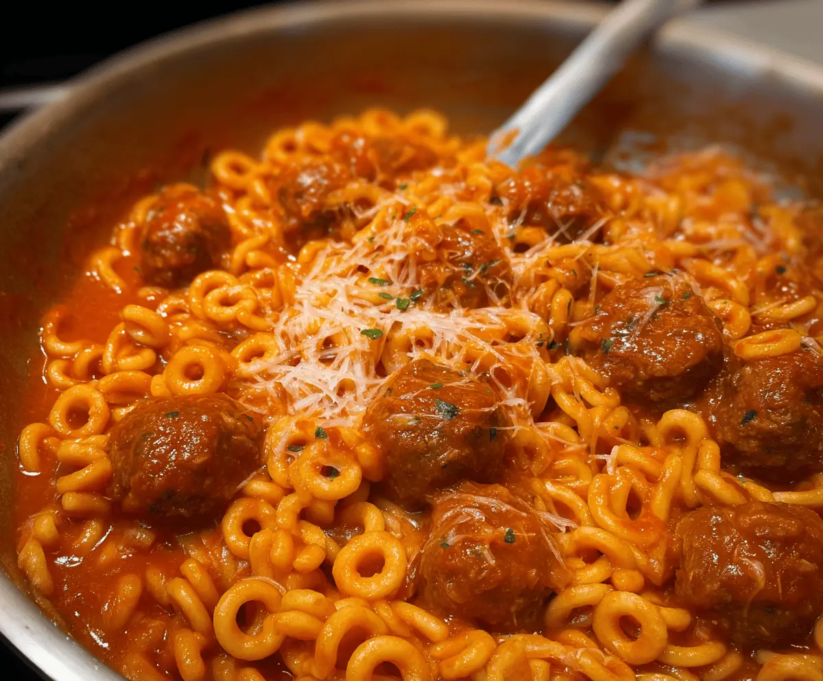 Homemade Spaghetti O's with Meatballs