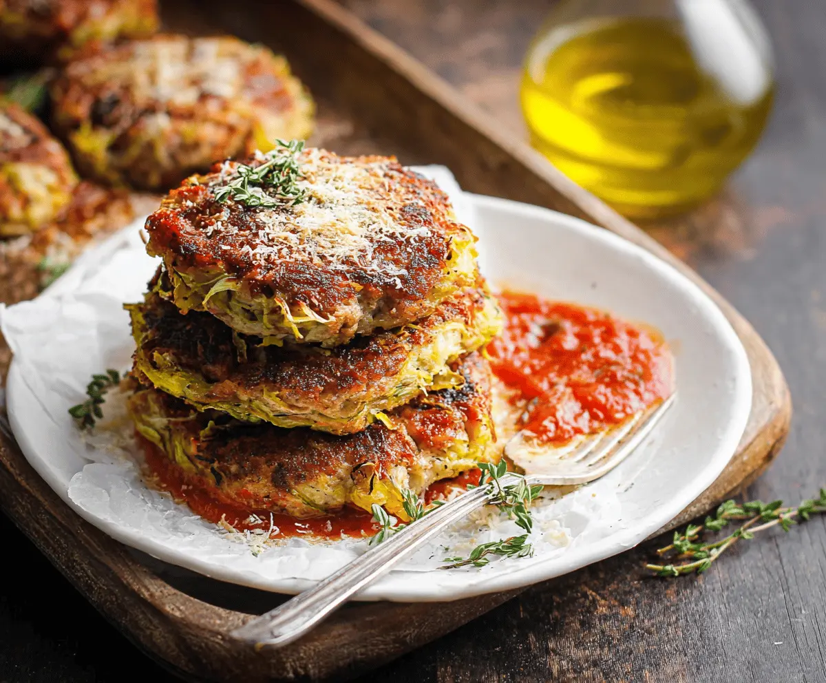 Delicious oven-baked cabbage burgers served on a plate with fresh herbs, perfect for a healthy vegetarian meal.