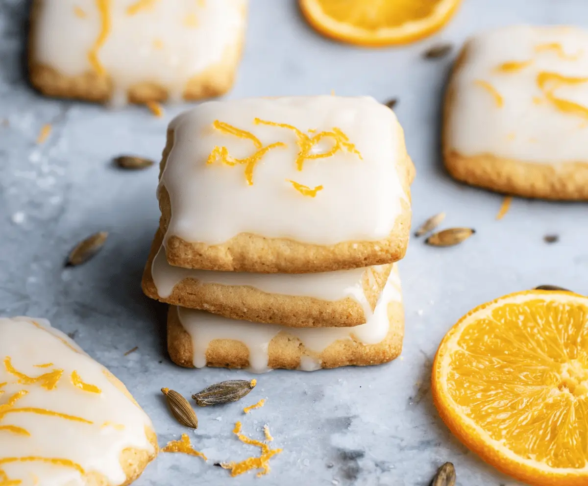 Cardamom Shortbread Cookies with Orange Glaze Recipe