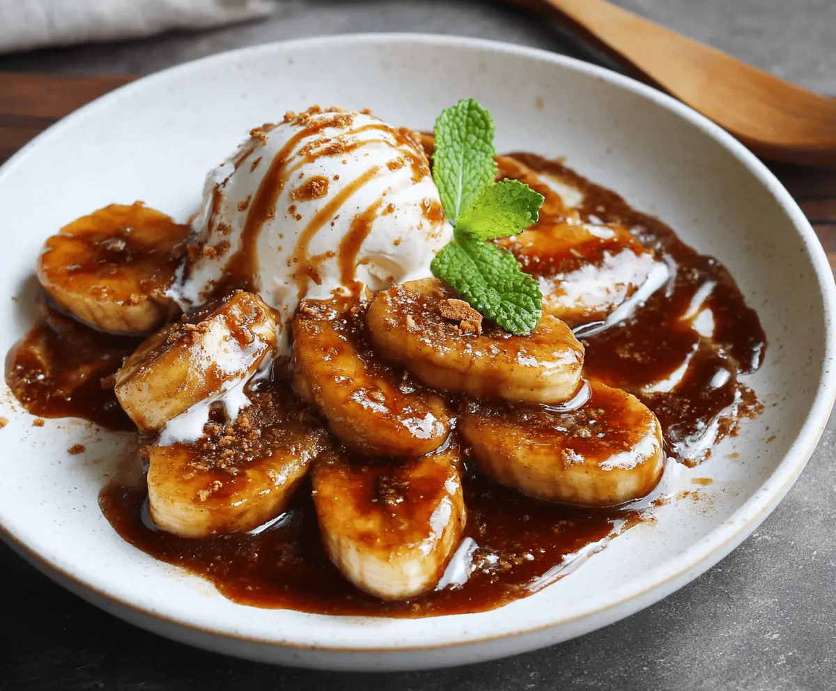 Delicious dairy-free Bananas Foster dessert with caramelized bananas and warm tropical spices.