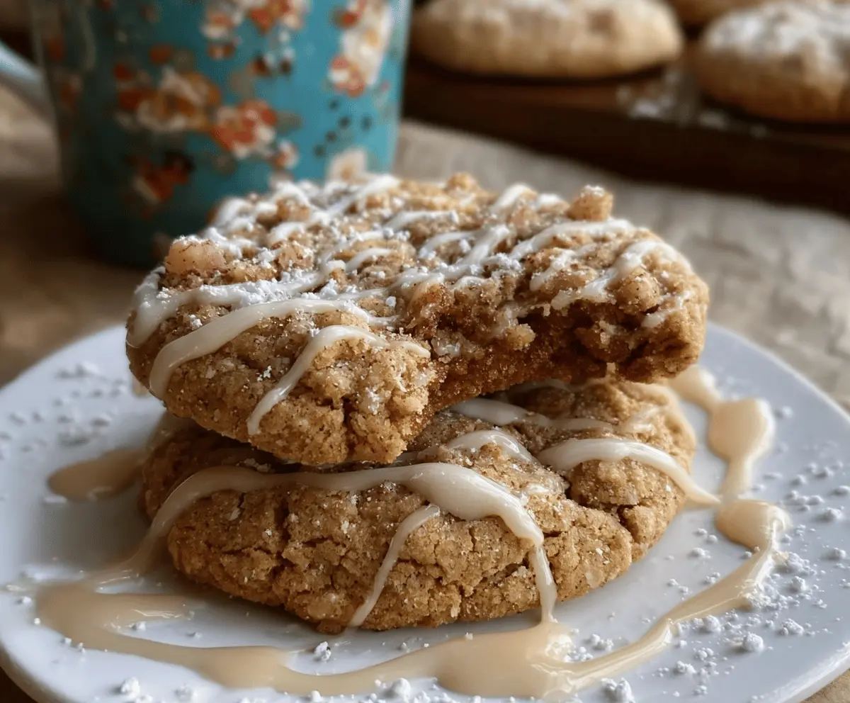 Freshly baked Gilmore Girls Coffee Cake Cookies on a plate, golden and delicious.
