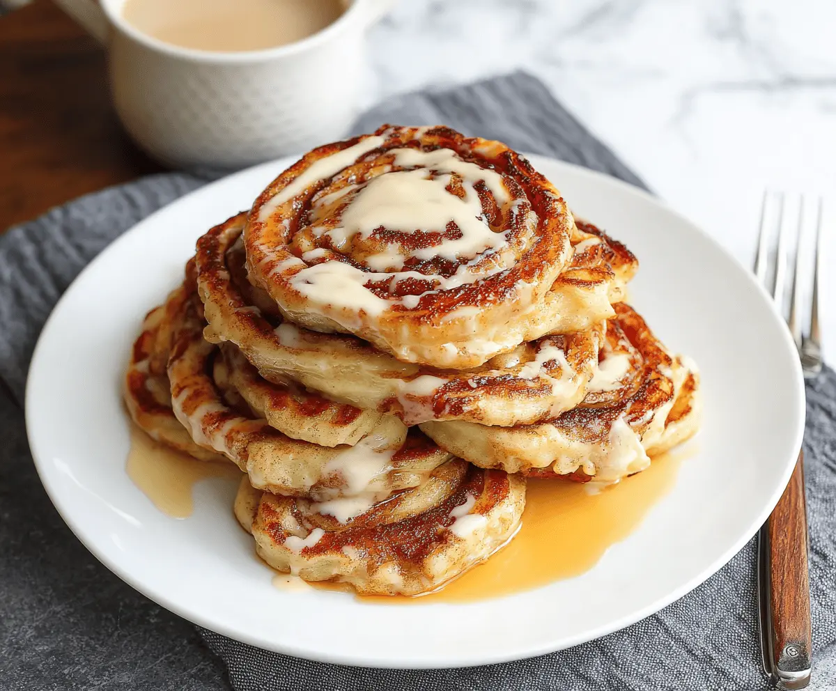 Maple Cinnamon Roll Pancakes