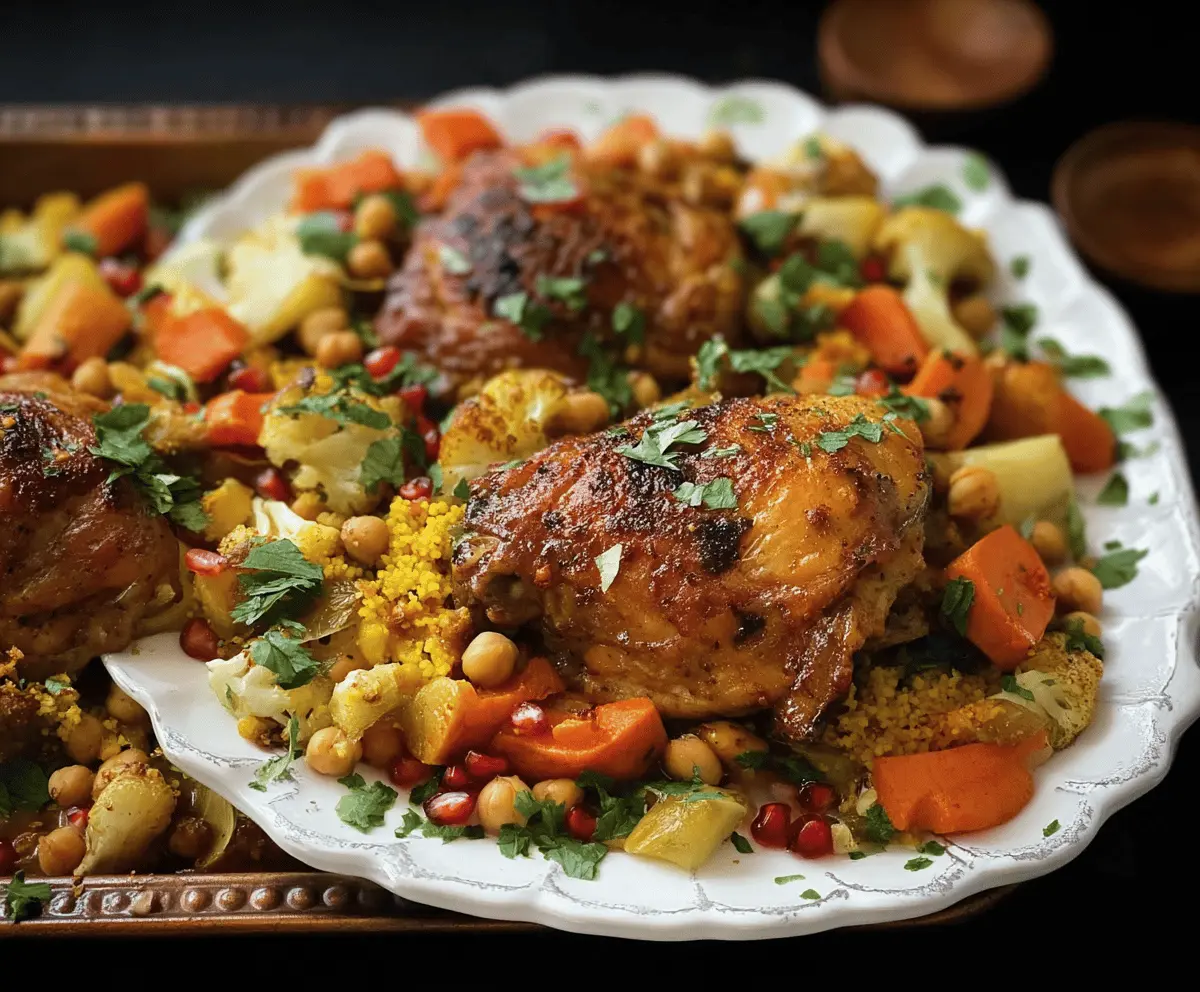 Moroccan Chicken Thigh Sheet Pan Dinner