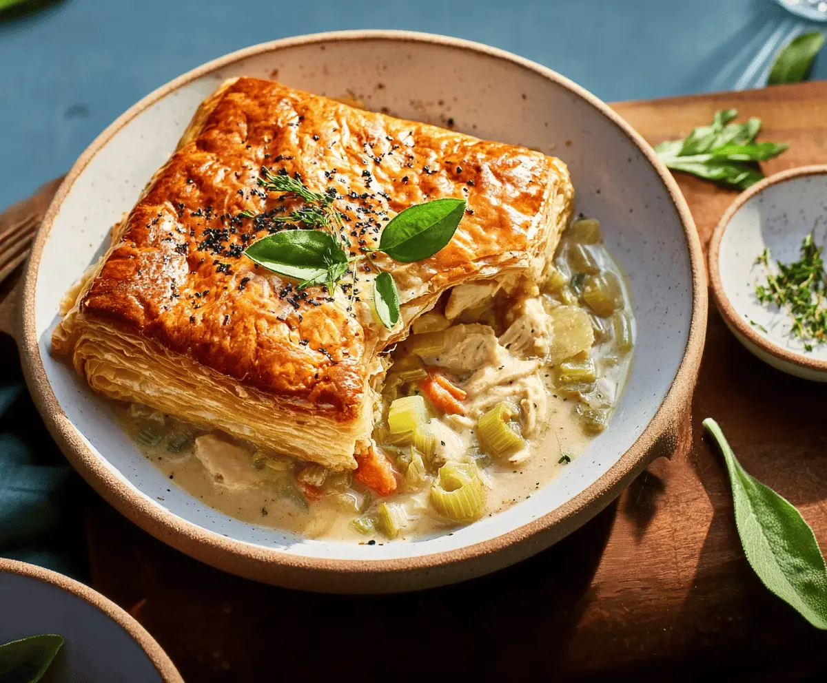 Puff Pastry Chicken and Leek Casserole