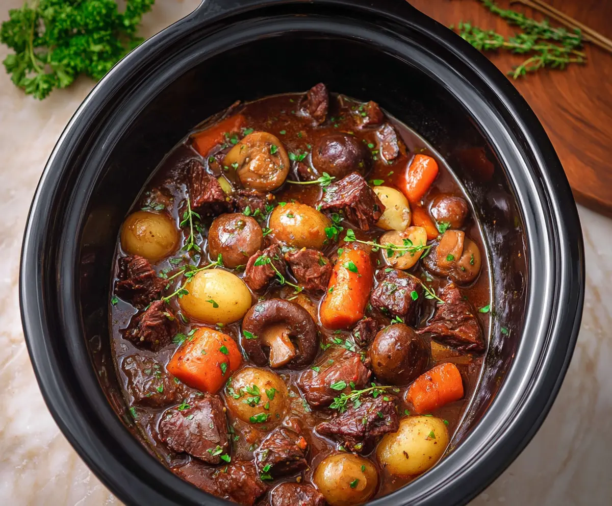 Crockpot Beef Bourguignon
