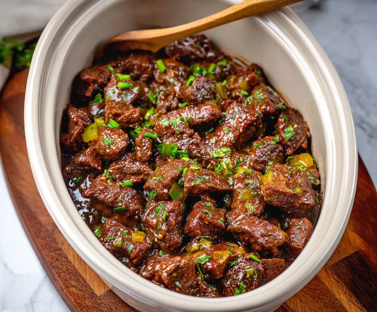 Crockpot Mississippi Steak Bites