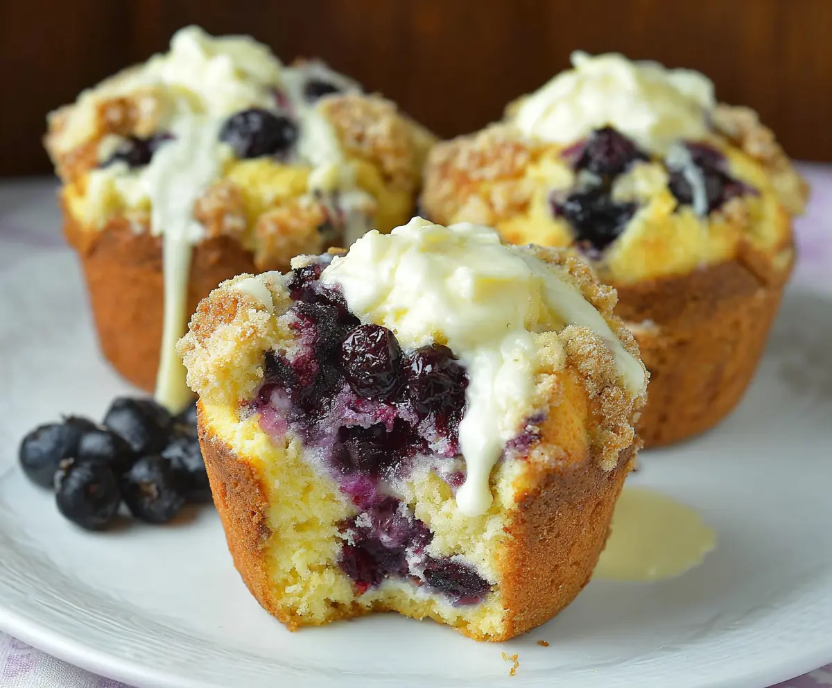 Deliciously Moist Muffins with Blueberry and Cream Cheese Delight