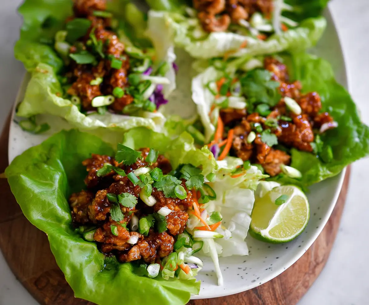 Hot Honey Chicken Lettuce Wraps
