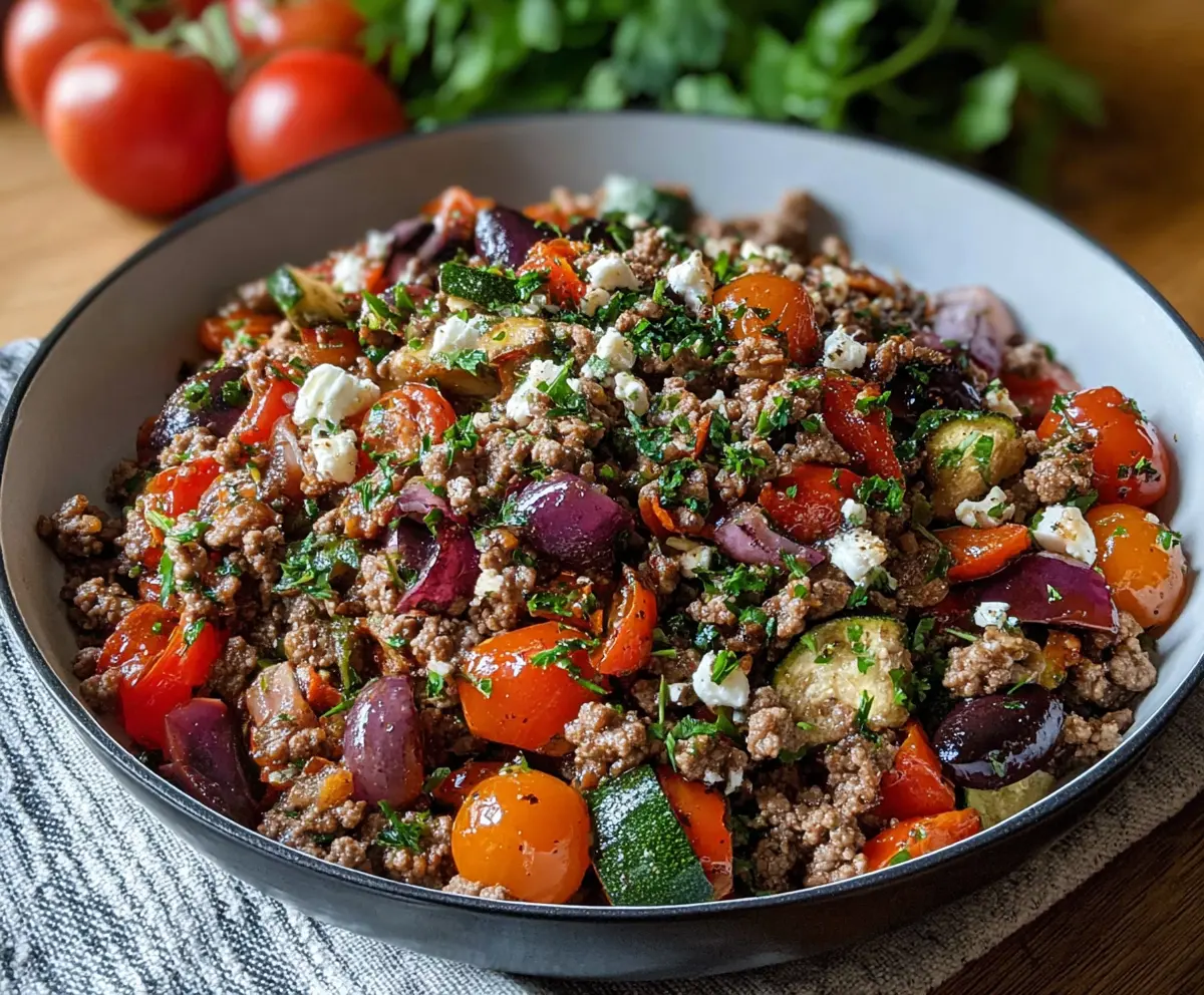 Mediterranean Ground Beef Stir-Fry